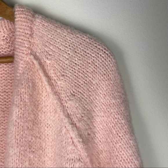 O.Z.O.C Baby Pink Heavy Knit Cardigan Sweater - Picture 3 of 7